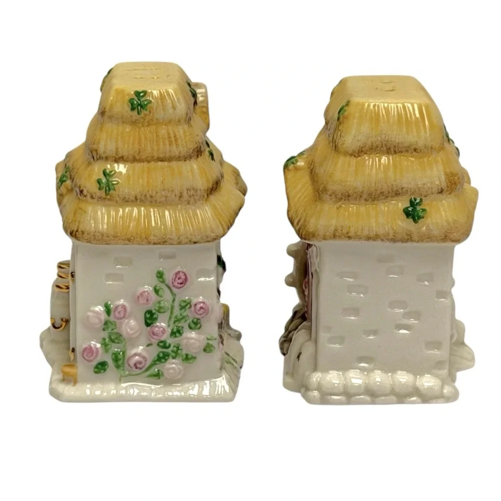 Vintage 2003 Lenox Irish Blessing Cottage Salt & Pepper Shakers Fine China‎